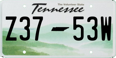 TN license plate Z3753W