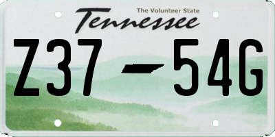 TN license plate Z3754G
