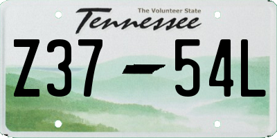 TN license plate Z3754L