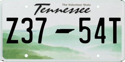 TN license plate Z3754T