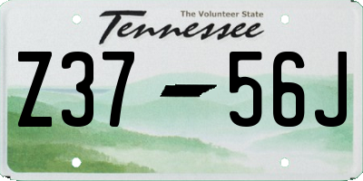 TN license plate Z3756J