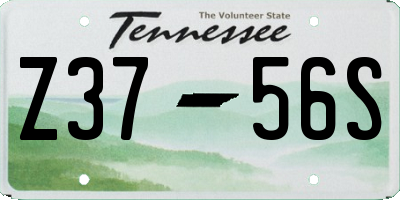 TN license plate Z3756S