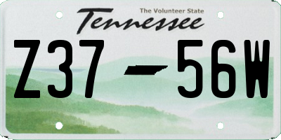 TN license plate Z3756W