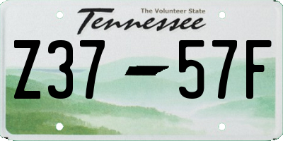TN license plate Z3757F