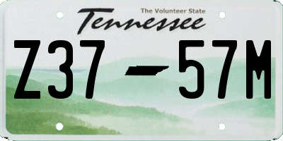 TN license plate Z3757M