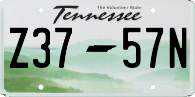 TN license plate Z3757N