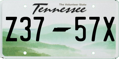 TN license plate Z3757X