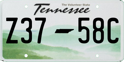 TN license plate Z3758C