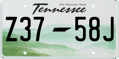 TN license plate Z3758J
