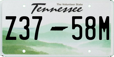 TN license plate Z3758M