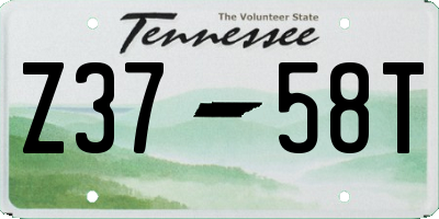TN license plate Z3758T
