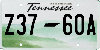TN license plate Z3760A