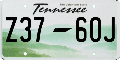 TN license plate Z3760J