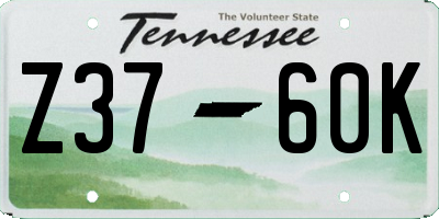 TN license plate Z3760K