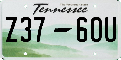TN license plate Z3760U
