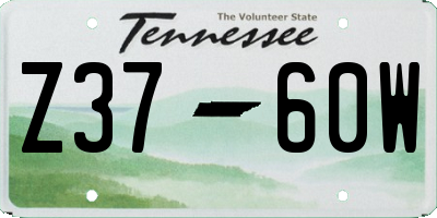 TN license plate Z3760W