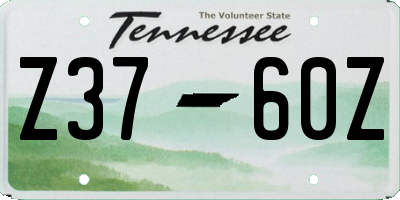 TN license plate Z3760Z