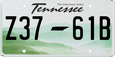 TN license plate Z3761B