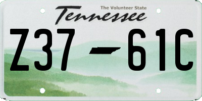 TN license plate Z3761C