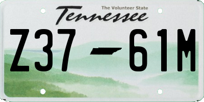 TN license plate Z3761M