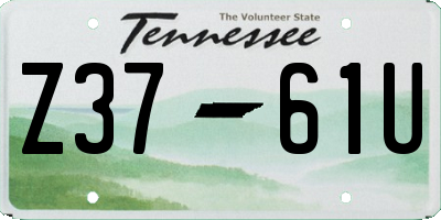 TN license plate Z3761U