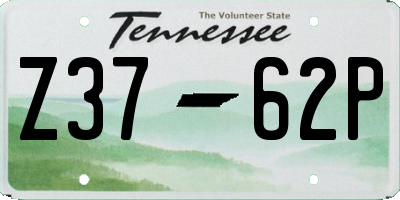 TN license plate Z3762P
