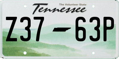 TN license plate Z3763P