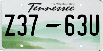 TN license plate Z3763U