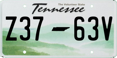 TN license plate Z3763V
