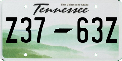 TN license plate Z3763Z