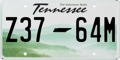 TN license plate Z3764M