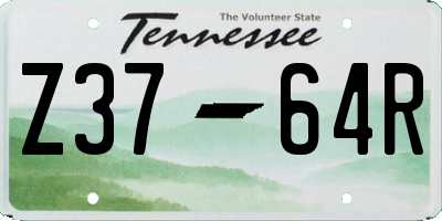 TN license plate Z3764R