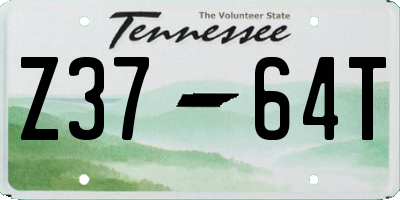 TN license plate Z3764T