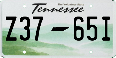 TN license plate Z3765I