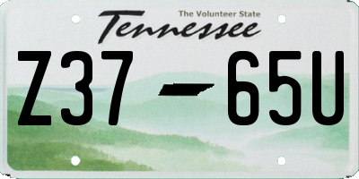 TN license plate Z3765U
