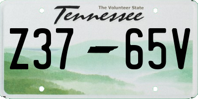 TN license plate Z3765V