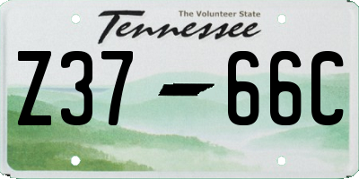 TN license plate Z3766C