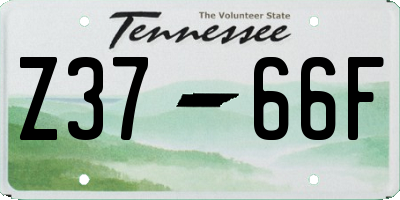TN license plate Z3766F