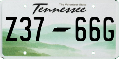 TN license plate Z3766G