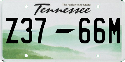 TN license plate Z3766M