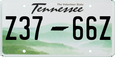 TN license plate Z3766Z