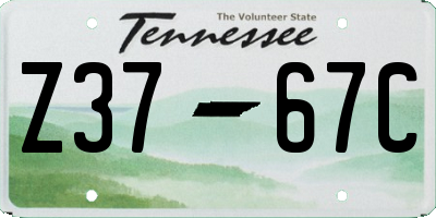 TN license plate Z3767C