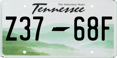 TN license plate Z3768F