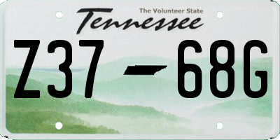 TN license plate Z3768G