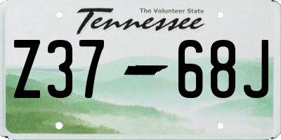 TN license plate Z3768J