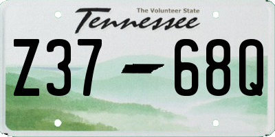 TN license plate Z3768Q
