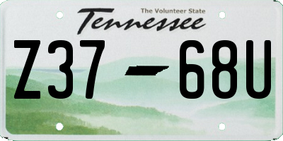 TN license plate Z3768U