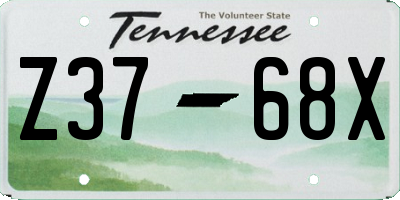 TN license plate Z3768X