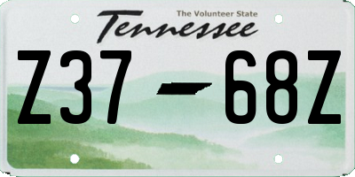 TN license plate Z3768Z