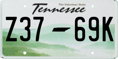 TN license plate Z3769K
